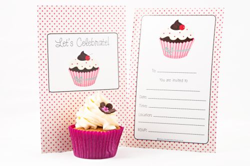 Cupcake Themed Fill-In Party Invitation-party, invitation, girl, fill-in, fillin, cupcake, pretty, pink, quality, premium