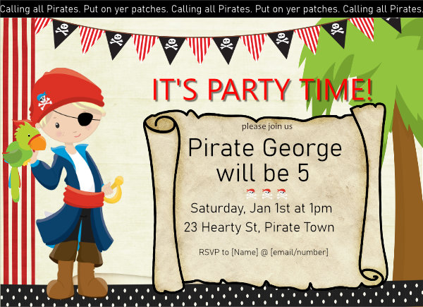 Calling all Pirates Invitation-pirates, boy, invitation