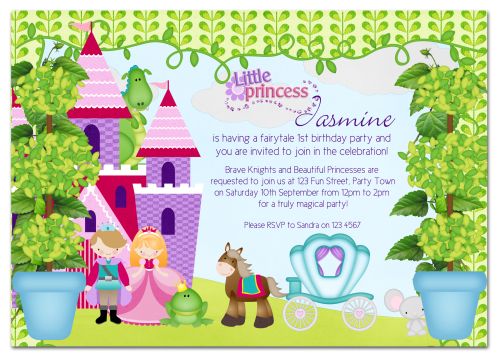 Little Princess Party Invitation-party, invitation, pink, girl, celebrate, celebration, invite, royalty, royal, princess, prince