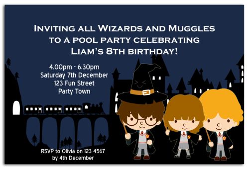 Harry Potter Inspired Party Invitation-party, invitation, girl, celebrate, celebration, invite, harry, potter, harry potter, boy, unisex