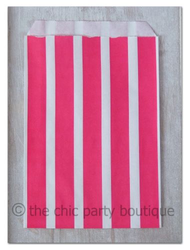 Dark Pink with White Stripe Party Bag-partybox, party, box, giftbox, gift, lootbag, loot, favor, favour, bag, partybag