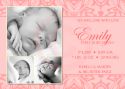 Emily Baby Announcement-party, invitation, birth, announcement, birth announcement, baby shower, baby girl, girl, baby, celebrate, celebration, invite