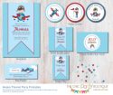 Aviator Themed Party Printable Set-party, invitation, digital, print yourself, diy, aviator, airplane, aeroplane, plane