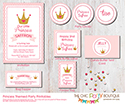 Princess Themed Party Printable Set-party, invitation, digital, print yourself, diy, princess, royal, queen