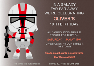 Star Wars Inspired Party Invitation-party, invitation, boy, celebrate, celebration, invite, star wars, jedi, starwars