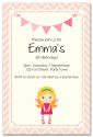 Pink Bunting & Fairy Party Invitation-party, invitation, girl, celebrate, celebration, invite, bunting, pink, chevron, fairy, princess