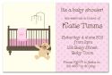 Dotty Pink with Bear Baby Shower Invitation-party, invitation, birth, announcement, birth announcement, baby shower, girl, baby, celebrate, celebration, invite, baby shower, shower
