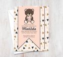 Chocolate Pink Bear Party Invitation-party, invitation, girl, celebrate, celebration, invite, birthday, bear, pink, chocolate, brown, baby, 1st birthday, 1st, first