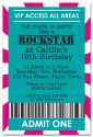 Girl's VIP Ticket Party Invitation-party, invitation, girl, pink, celebrate, celebration, invite, rocker, rock, star, celebrity, vip, ticket, star