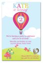 Hot Air Balloon Party Invitation-party, invitation, pink, girl, celebrate, celebration, invite, princess, castle, royal, royalty