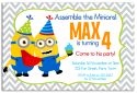 Minion Inspired Party Invitation (4)-party, invitation, boy, celebrate, celebration, invite, minion, despicable me, gru, super hero