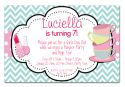 Pamper & High Tea Themed Party Invitation-party, invitation, girl, celebrate, celebration, invite, slumber, sleepover, pamper, hightea, high tea, spa, makeover, sleep over, make over