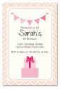 Pink Bunting & Gift Party Invitation-party, invitation, girl, celebrate, celebration, invite, cake, pink, chevron