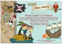 Ahoy Me Hearties! Girl Party Invitation-party, invitation, pirate, girl, celebrate, celebration, invite