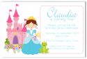 Princess Blue Party Invitation-party, invitation, pink, girl, celebrate, celebration, invite, chic, princess, royal, royalty, fairytale
